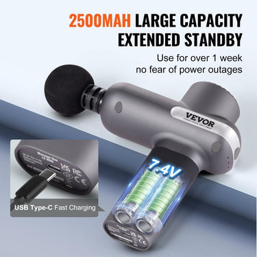 VEVOR Deep Tissue Massage Gun with 6 Heads - InspiredGrabs.com